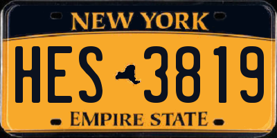 NY license plate HES3819