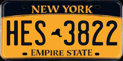 NY license plate HES3822