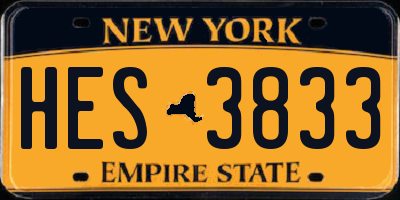 NY license plate HES3833