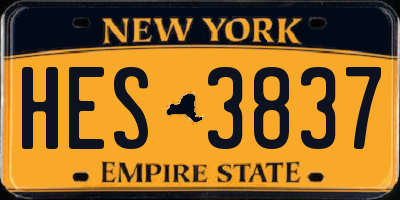 NY license plate HES3837