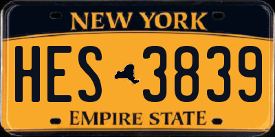 NY license plate HES3839