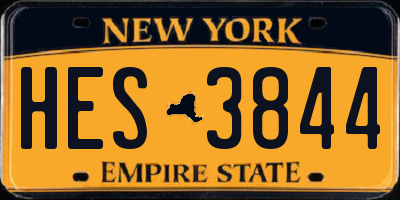 NY license plate HES3844