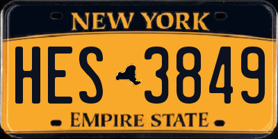 NY license plate HES3849