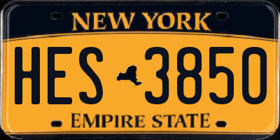 NY license plate HES3850