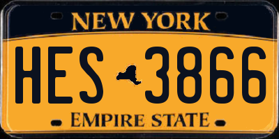 NY license plate HES3866