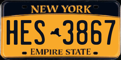 NY license plate HES3867
