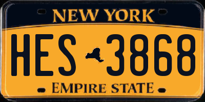 NY license plate HES3868