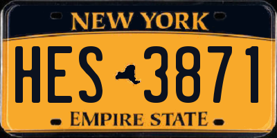 NY license plate HES3871