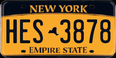 NY license plate HES3878
