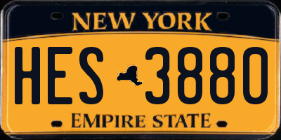 NY license plate HES3880