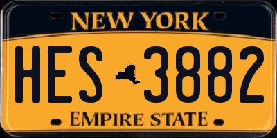 NY license plate HES3882