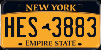 NY license plate HES3883