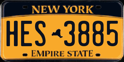 NY license plate HES3885