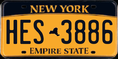 NY license plate HES3886