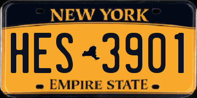 NY license plate HES3901