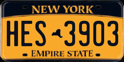 NY license plate HES3903