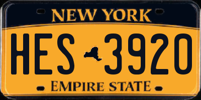 NY license plate HES3920