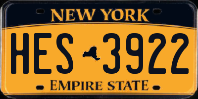 NY license plate HES3922