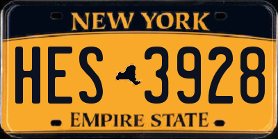 NY license plate HES3928