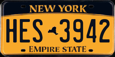 NY license plate HES3942