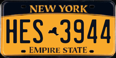 NY license plate HES3944