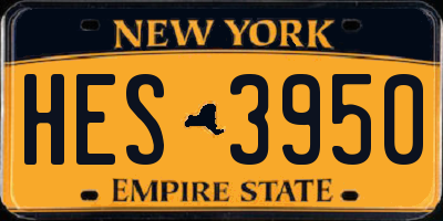 NY license plate HES3950