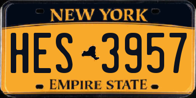 NY license plate HES3957