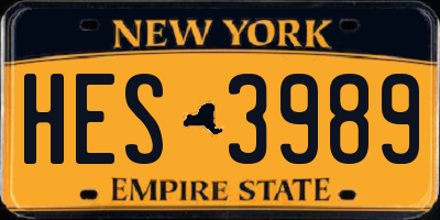 NY license plate HES3989