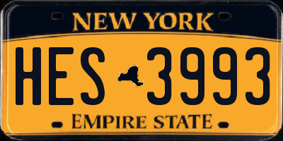 NY license plate HES3993