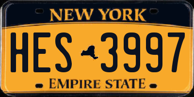 NY license plate HES3997