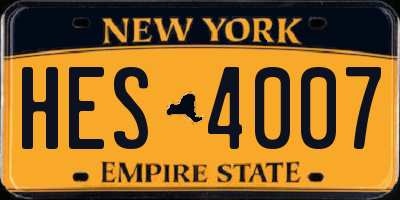 NY license plate HES4007