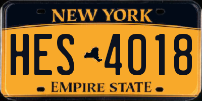 NY license plate HES4018