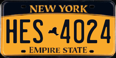 NY license plate HES4024