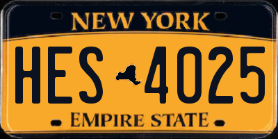 NY license plate HES4025