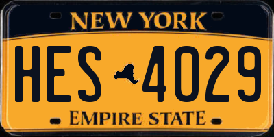 NY license plate HES4029