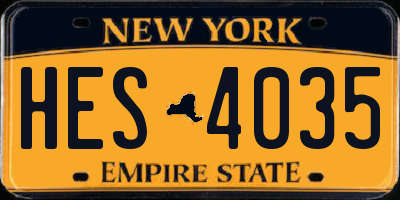 NY license plate HES4035