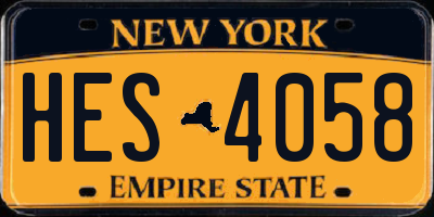 NY license plate HES4058