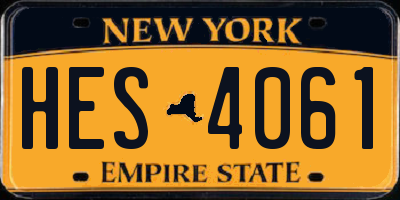 NY license plate HES4061