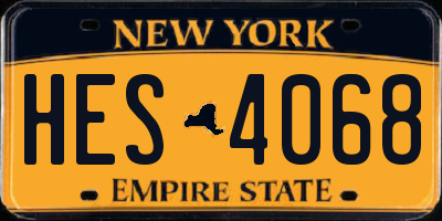 NY license plate HES4068