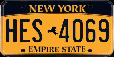 NY license plate HES4069