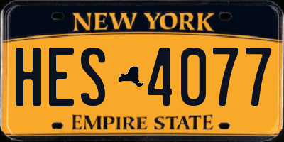 NY license plate HES4077