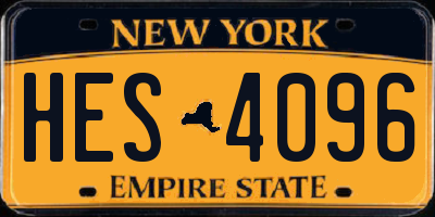 NY license plate HES4096