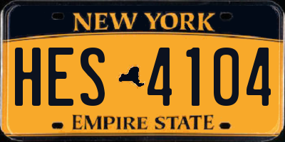 NY license plate HES4104