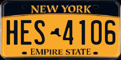 NY license plate HES4106