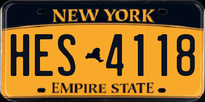 NY license plate HES4118