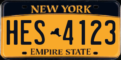 NY license plate HES4123