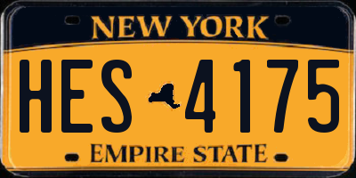 NY license plate HES4175