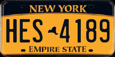 NY license plate HES4189