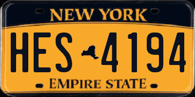 NY license plate HES4194