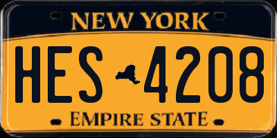 NY license plate HES4208
